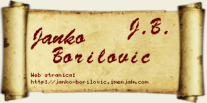 Janko Borilović vizit kartica